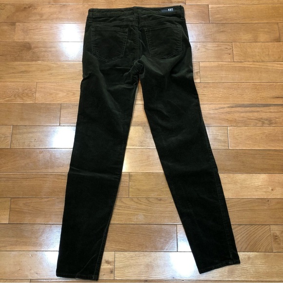 KUT Diana Skinny Dark Green Corduroy Pants Size 2 - Picture 2 of 9